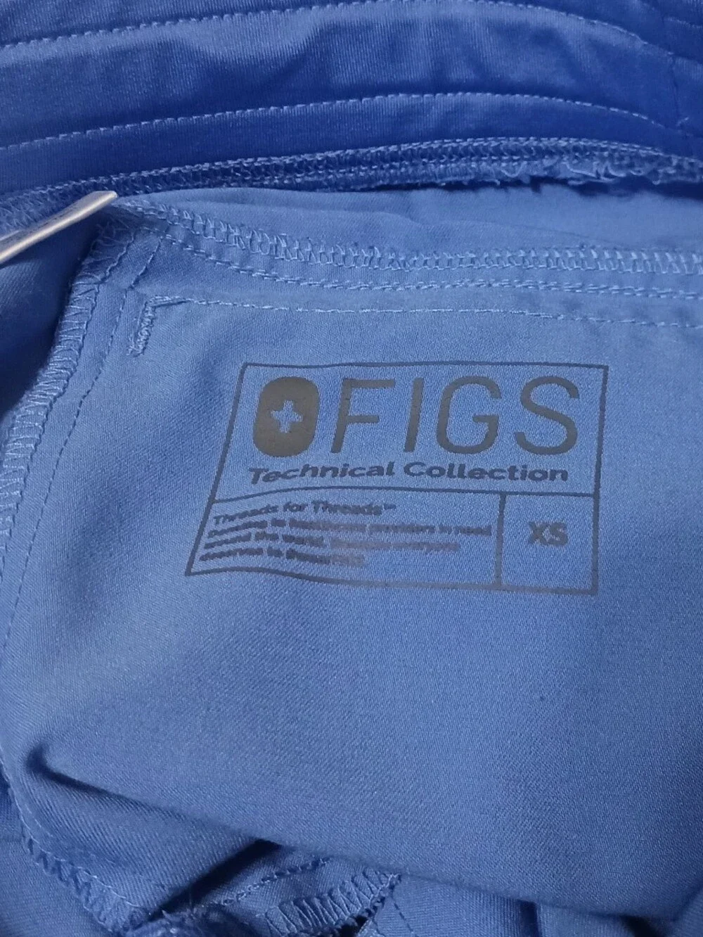 Figs Technical collection scrub Pants XS ceil blue straight leg cargo pockets
